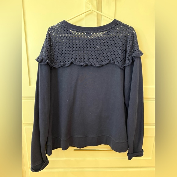 Eyelet Ruffle Sweatshirt - Picture 2 of 7